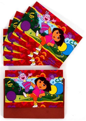 Dora's Die-Cut Invitations (Pack of 6)