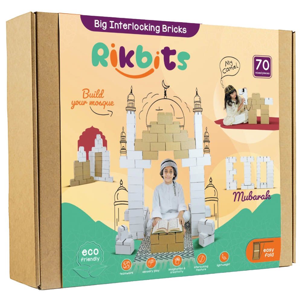 Rikbits - Big Interlocking Building Blocks Kit - 70pcs