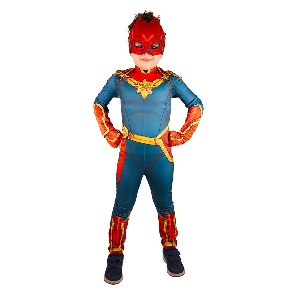 Party Centre - Captain Marvel Classic Girl Superhero Child Costume - Blue