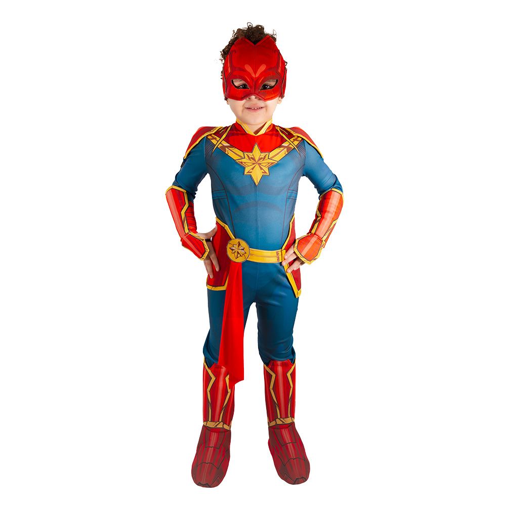 Party Centre - Captain Marvel Deluxe Girl Superhero Child Costume - Blue