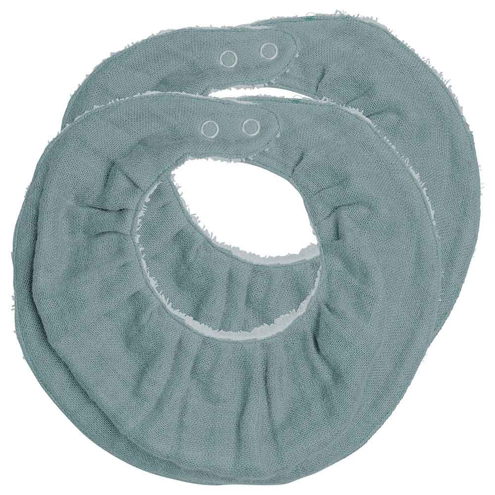 Fabelab - Organic Ruffle Bib - Cottage Blue - 2pcs