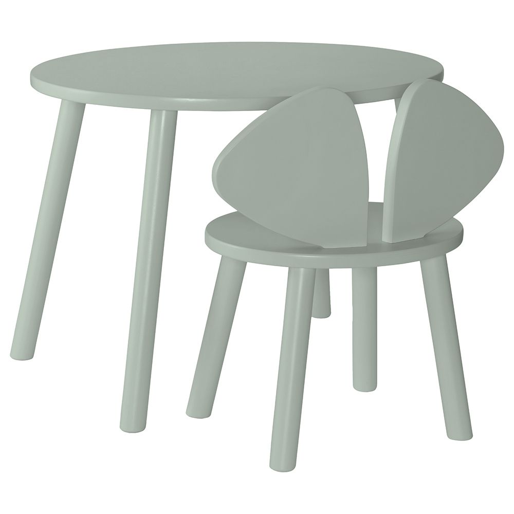 Nofred - Mouse Chair & Table Set - Olive Green