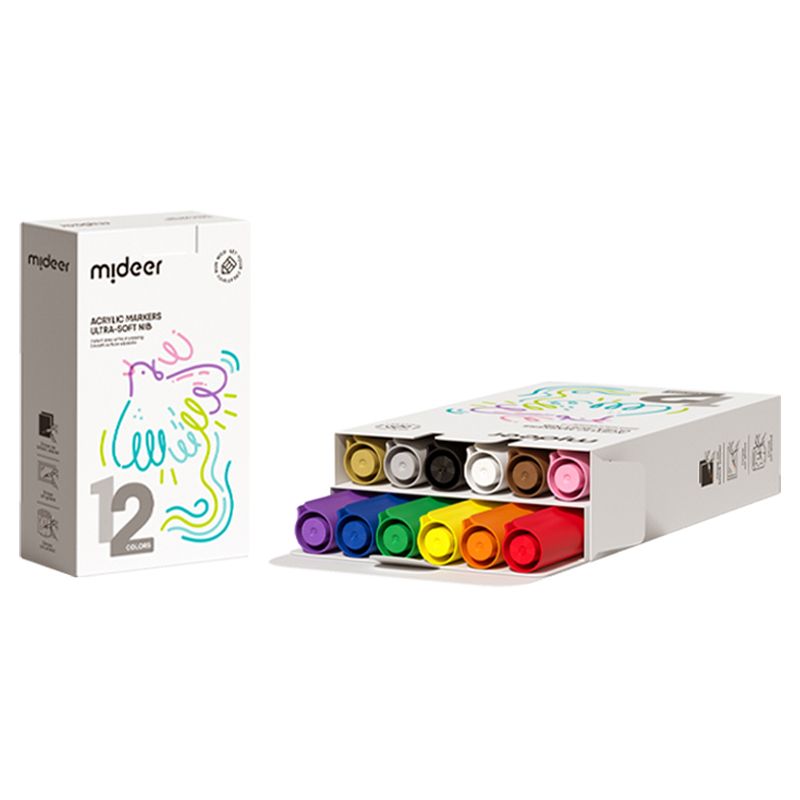 Mideer - Acrylic Markers Ultra Soft - 12pcs