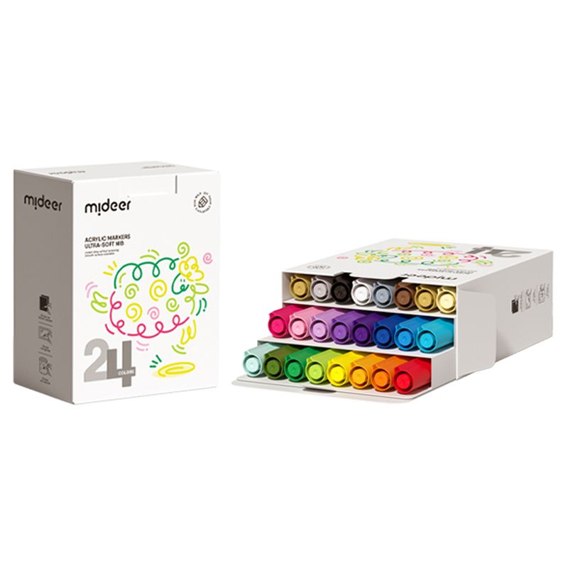 Mideer - Acrylic Markers Ultra Soft - 24pcs