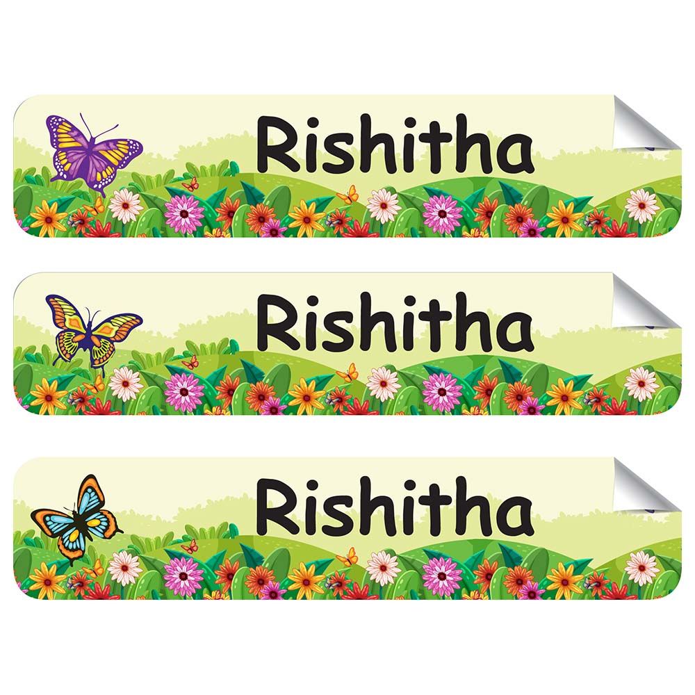 Mylabels - Personalized Iron On Labels - Butterfly Garden - Pack of 50