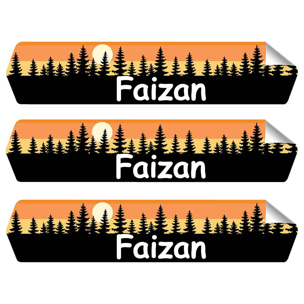 Mylabels - Personalized Iron On Labels - Forest Sky - Pack of 50