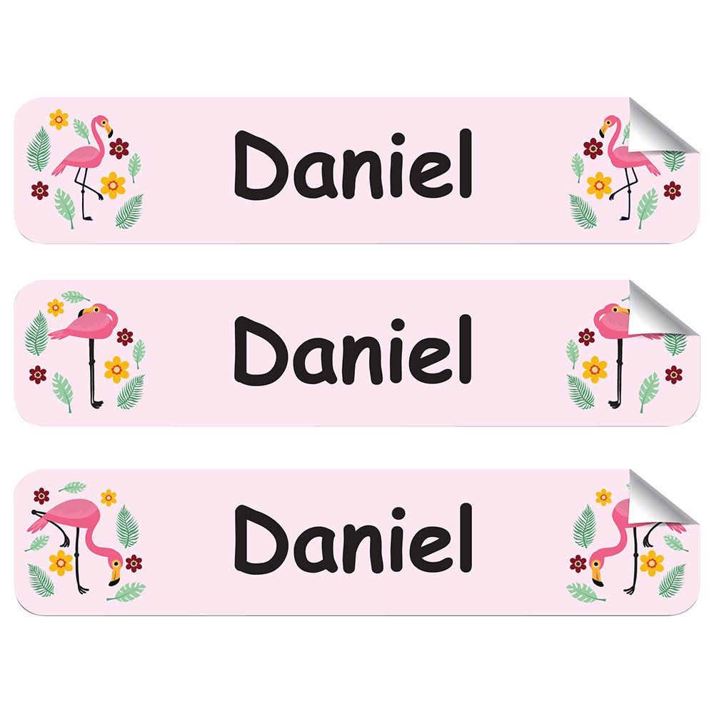 Mylabels - Personalized Labels - Flamingo Camp - Pack of 30 - Large