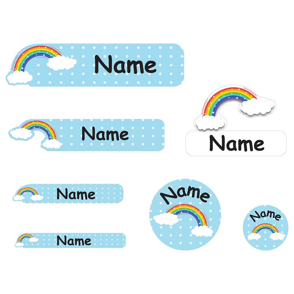 Mylabels - Personalized Shoe Labels - Rainbow Cloud - Pack of 12