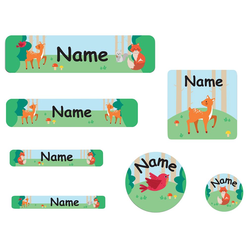 Mylabels - Personalized Shoe Labels - Woodland Animals - Pack of 12