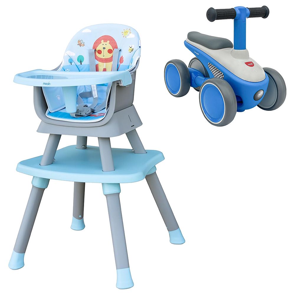 Moon - High Chair With Dasher Balance Bike - Blue