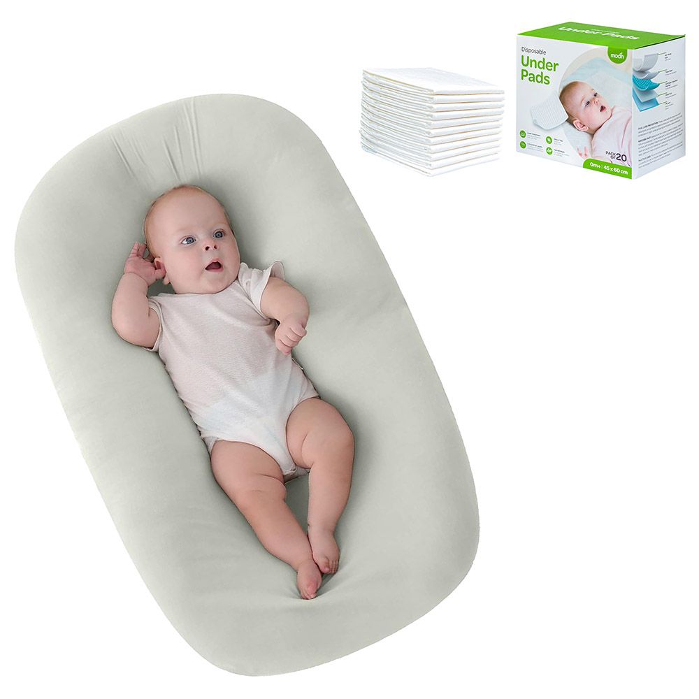 Moon - Baby Lounger - Green w/ 20pcs Disposable Under Pads