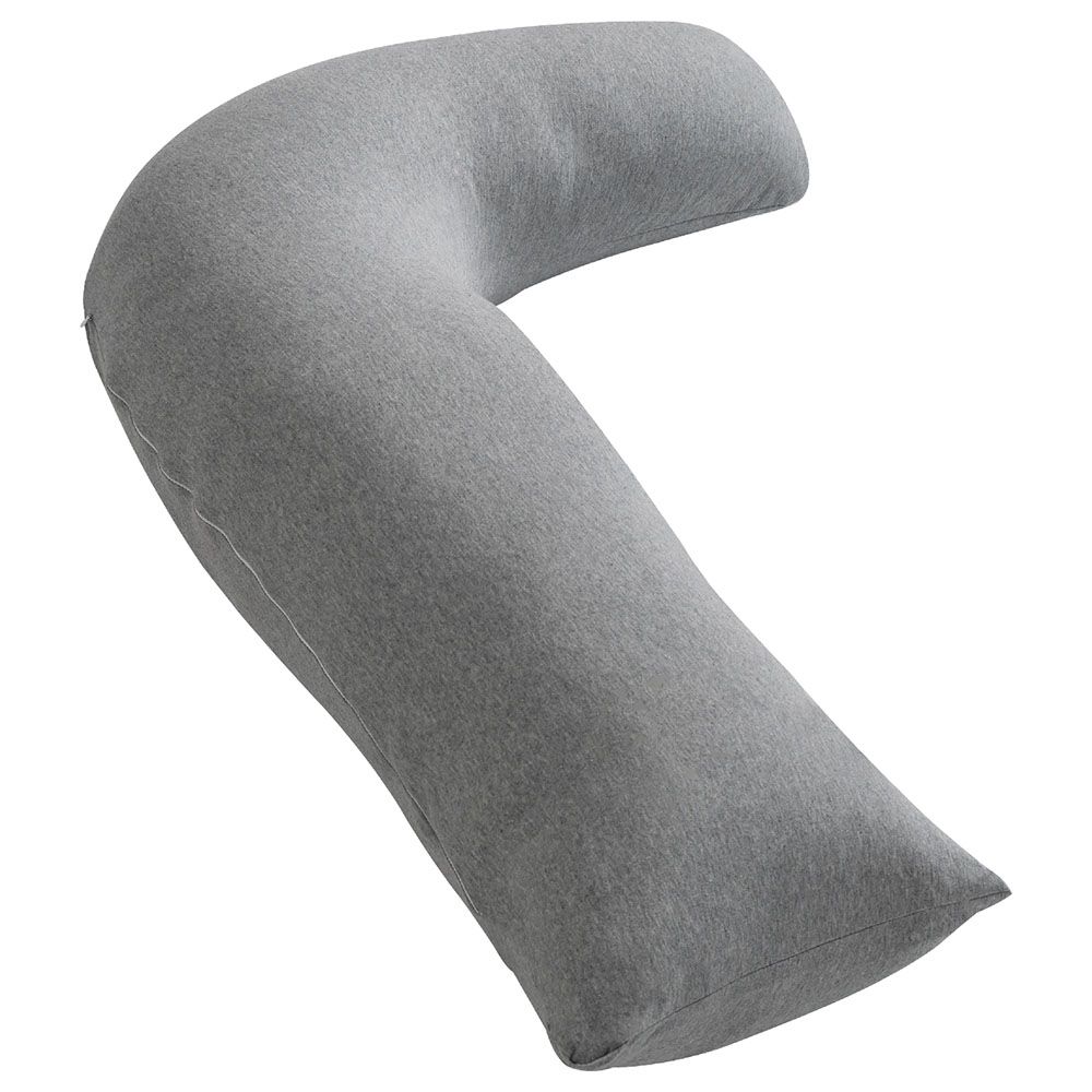 Moon - Organic L Shaped Maternity Pillow - Light Grey