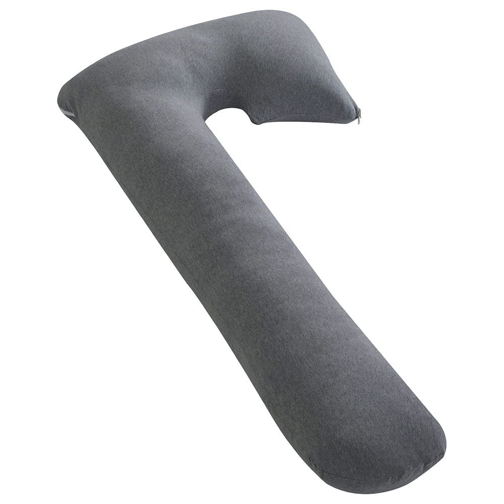 Moon - Organic J Shaped Maternity Pillow - Grey