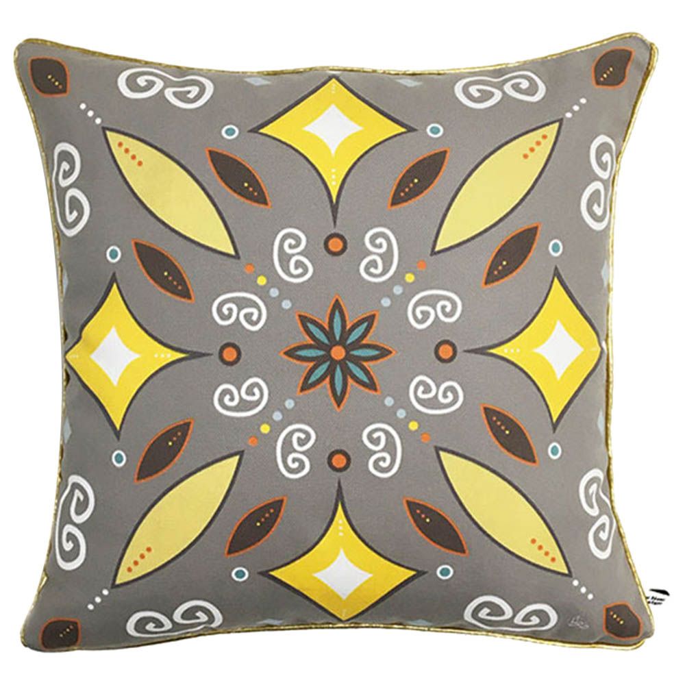 Aiida - Double Face Cushion Cover - Grey/Yellow