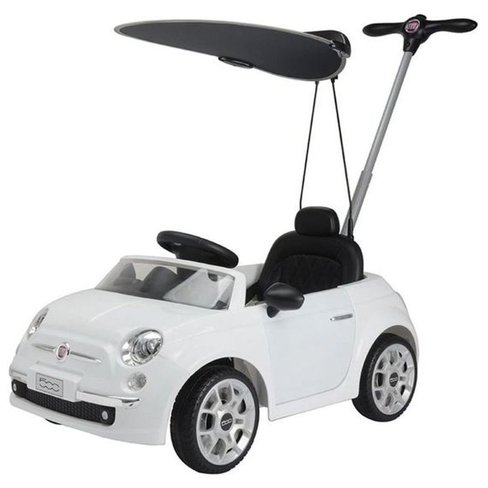 Myts - Fiat 500 Pull And Push Car With Sun Shade - White