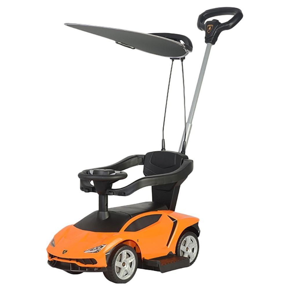 Myts - Licensed Lamborghini With Sun Canopy Kids Push Car - Orange