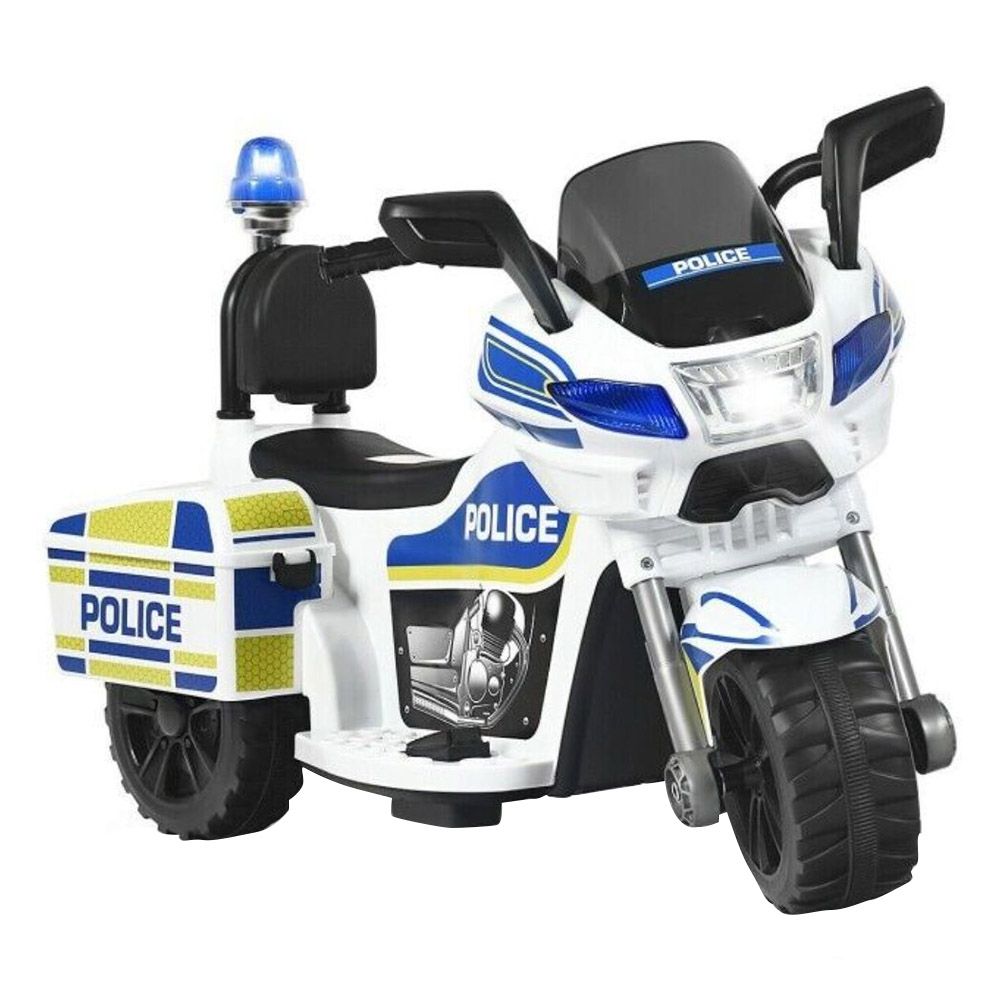 Myts - Electric Police Kids Ride-On Motorbike - White - 12 V