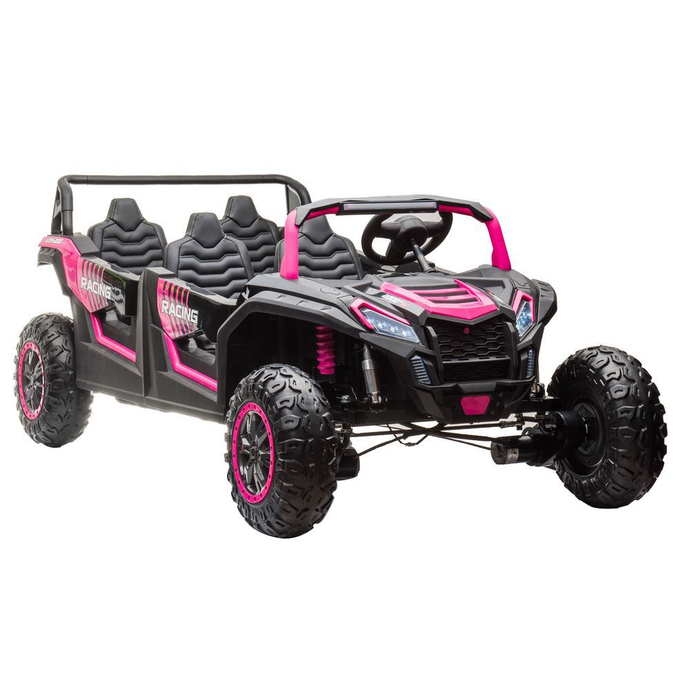 Myts - 4-Seat Electric Ride-On Car With Lights - Pink - 48 V