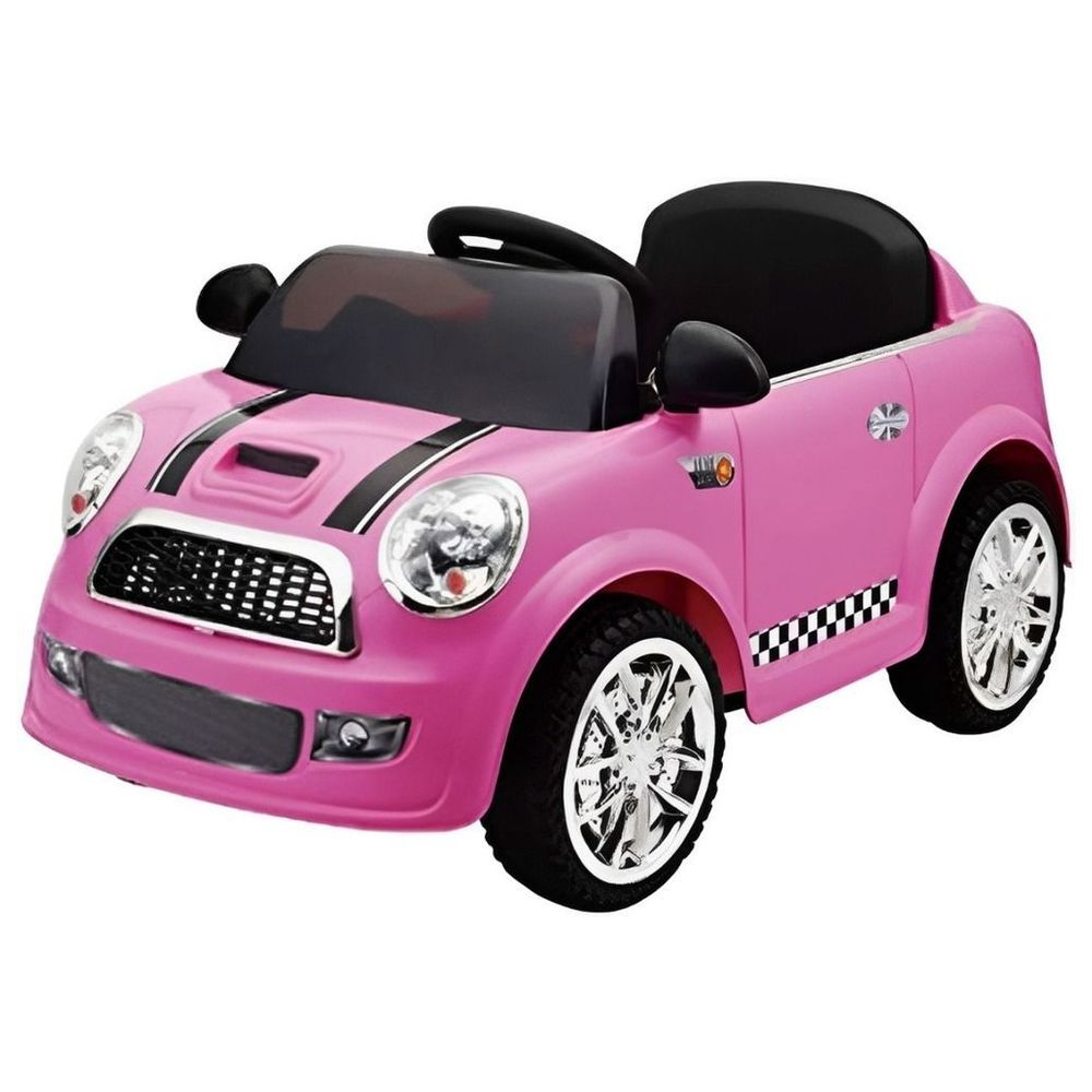 Myts - Hatchback Cooper Style Girls Ride-On Car - Pink - 6 V