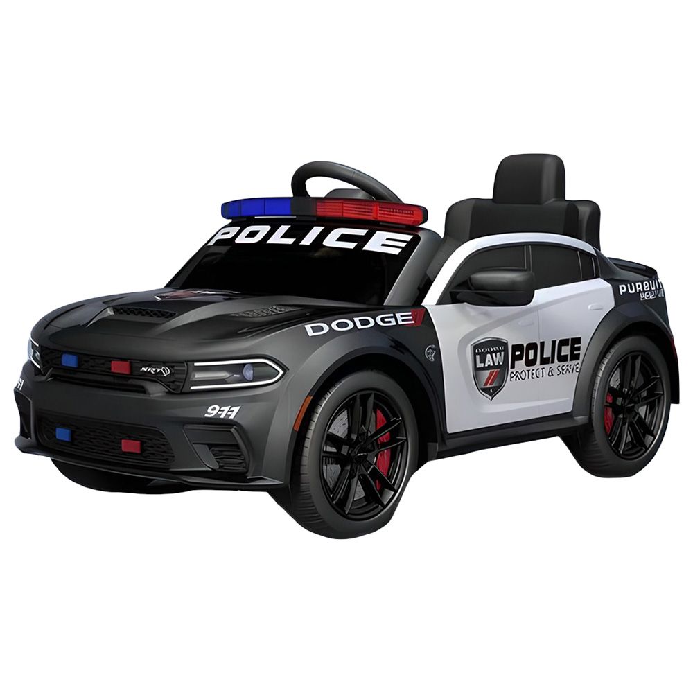 Myts - 12V Police Dodge Kids Rideon Car - Black