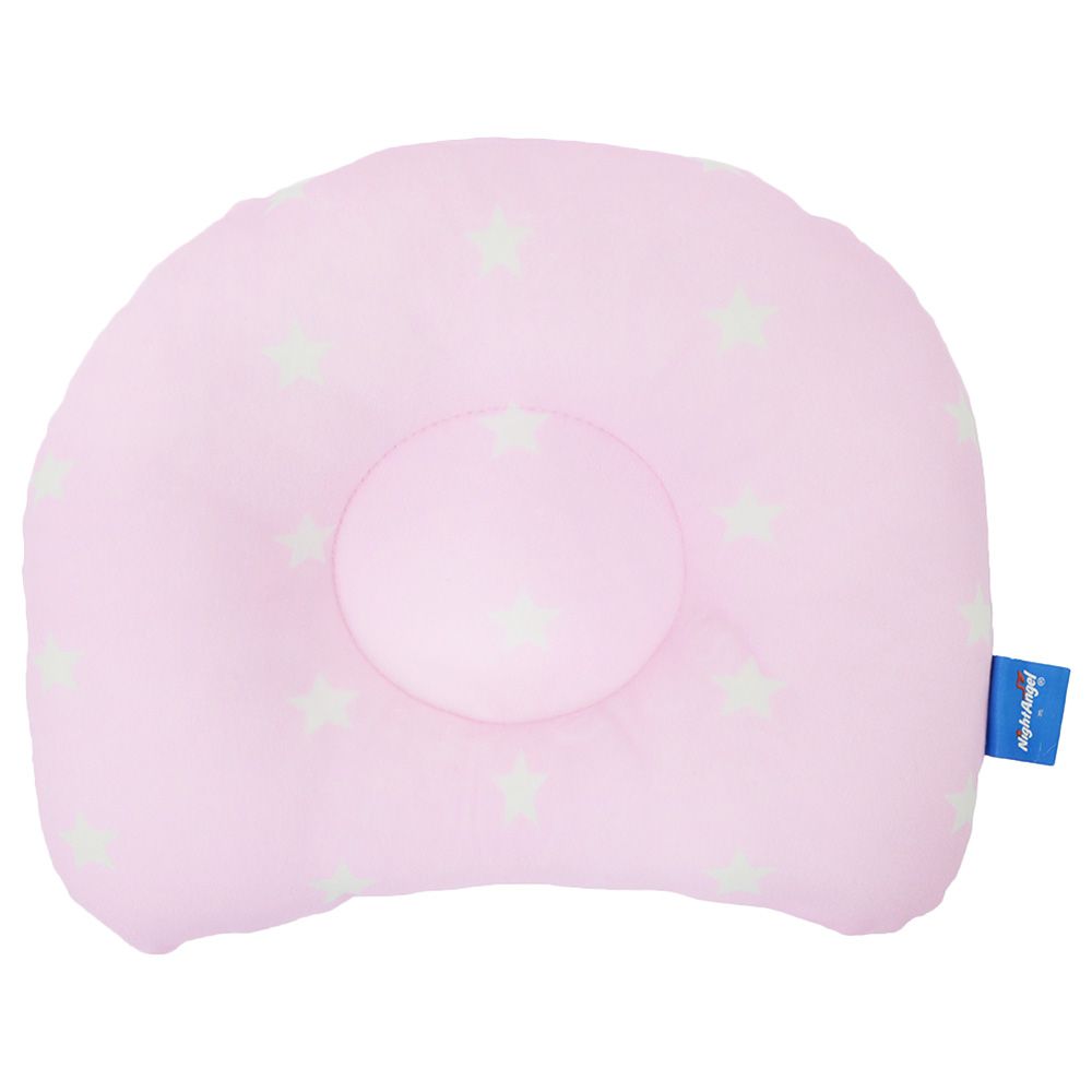 Night Angel - Star Print Baby Pillow - Pink