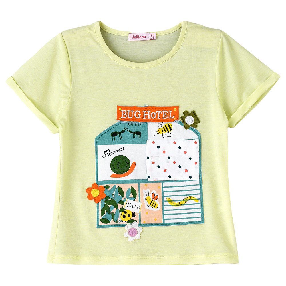 Jelliene - Sunshine Squad Girls' Playful Prints Breezy Tees - Green