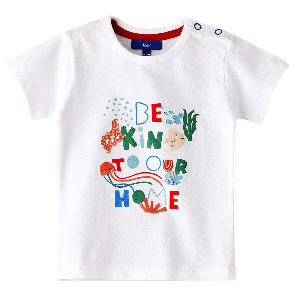 Jam - Boy's Spring And Summer Short-Sleeve Cotton Tee - White