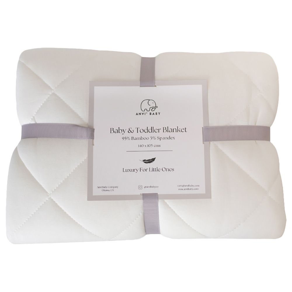 Anvi Baby - Organic Bamboo Baby And Toddler Blanket - White