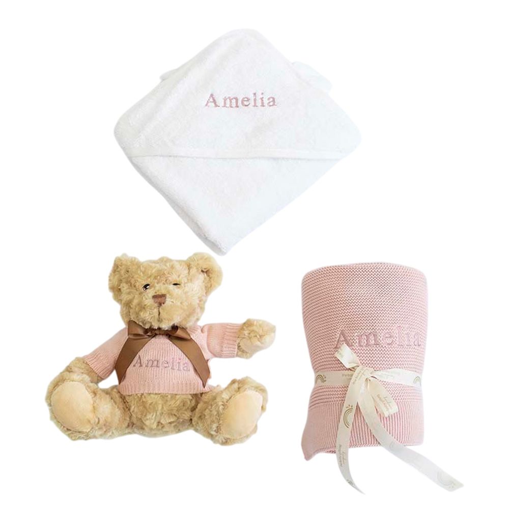 The Baby Gifting Company - Welcome Little One Gift Set - Pink - 3 Pcs