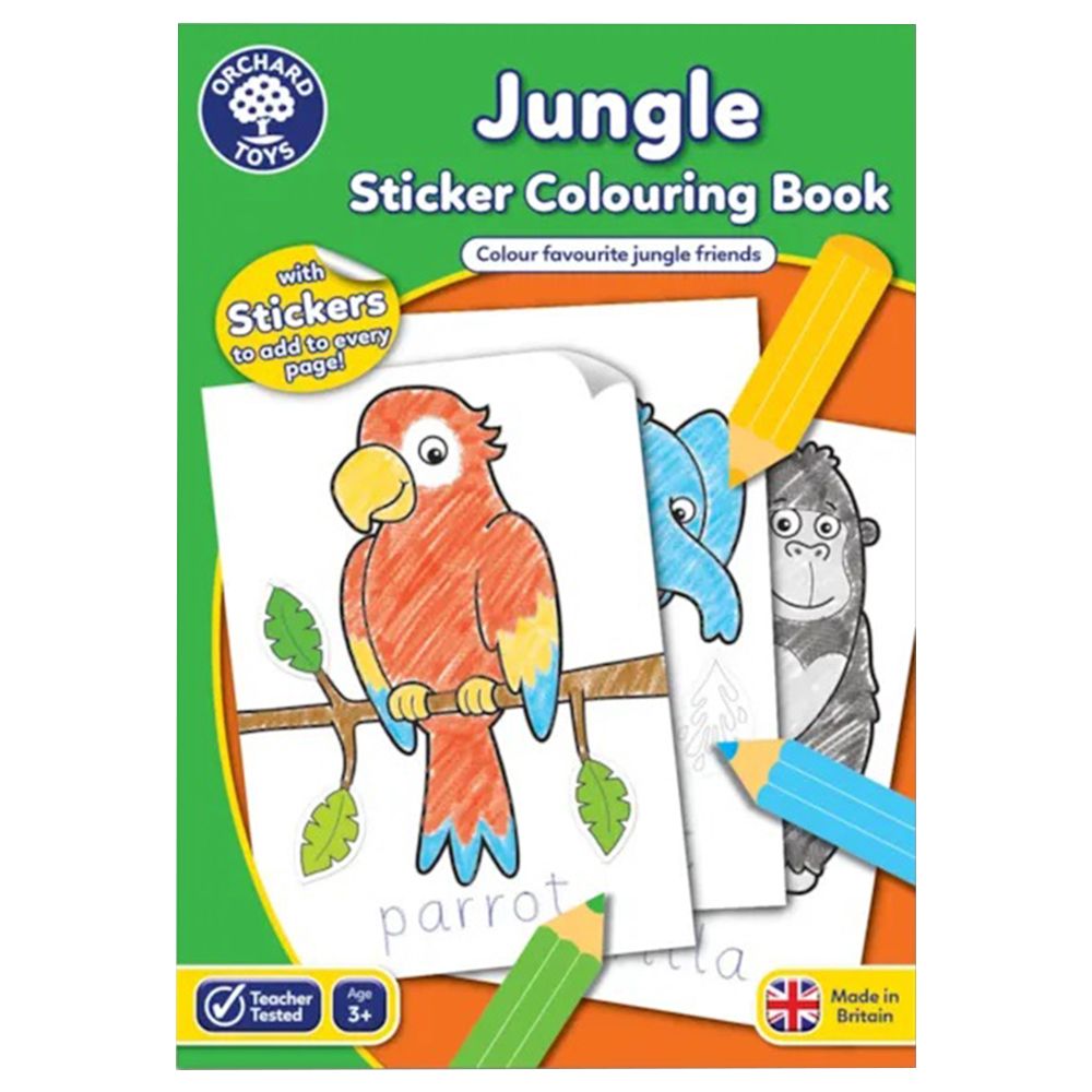 Orchard - Jungle Sticker Colouring Book