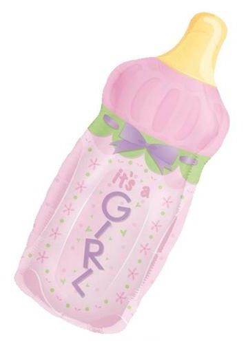 It's A Girl Baby Bottle Foil Balloon