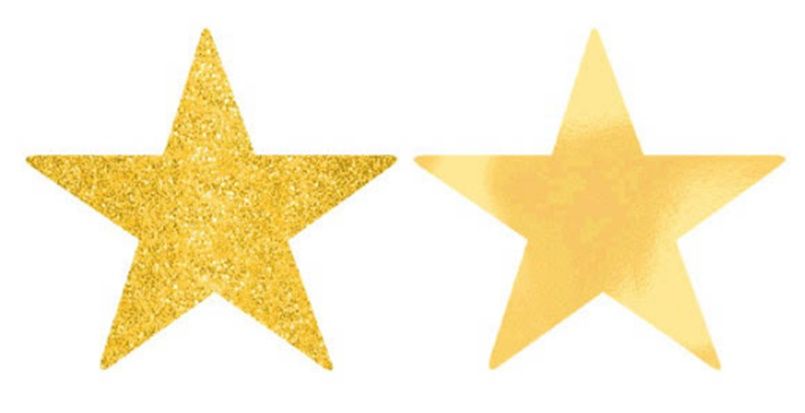 Party Centre - Gold Star Cutouts 5in