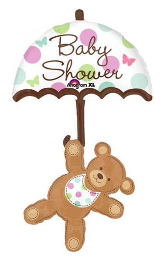 Baby Shower Umbrella and Bear Balloon