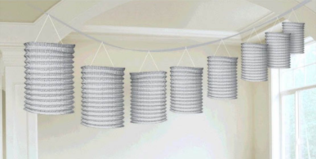 Silver Paper Lantern Garland