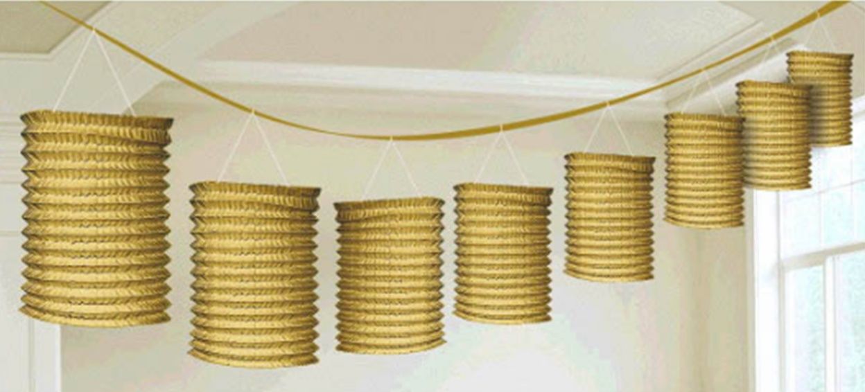 Gold Paper Lantern Garland