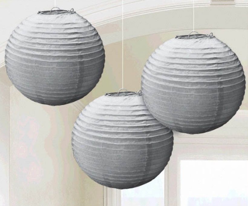 Silver Round Paper Lanterns