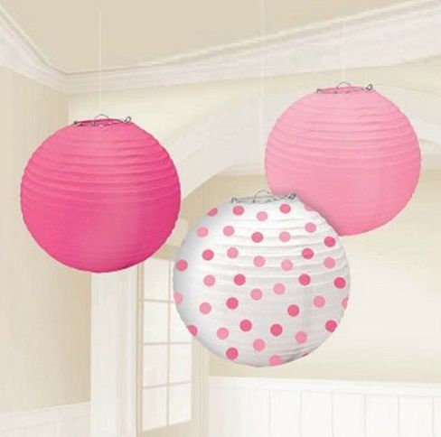 Baby Girl Printed Round Paper Lanterns