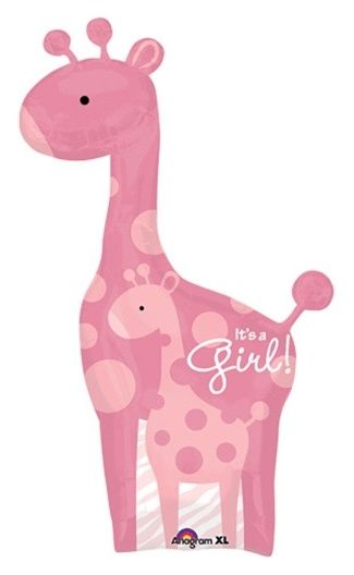 Safari Baby Girl Giraffe Foil Balloon