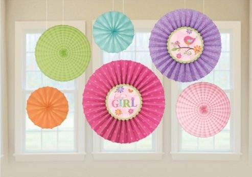 Tweet Baby Girl Paper Fan Decorations