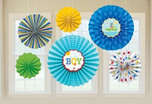 Ahoy Baby Paper Fan Decorations