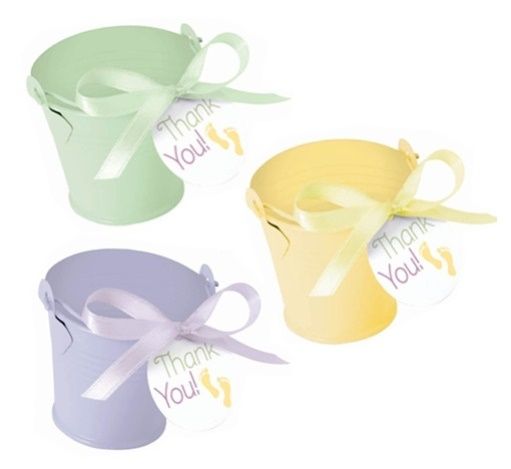 Multi-colored Baby Shower Tin Pails