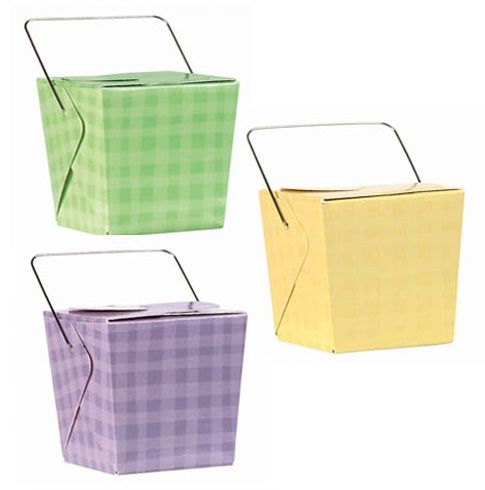 Multi-colored Plaid Baby Shower Favor Pails