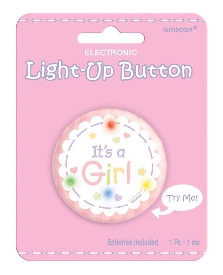 It's A Girl Light Up Button