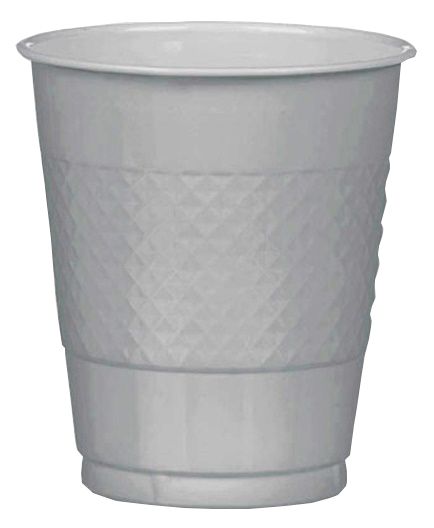 Silver Sparkle Plastic Cups 12oz