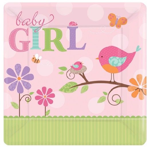 Tweet Baby Girl Dinner Plates