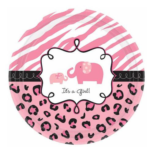 Sweet Safari Girl Baby Shower Plates