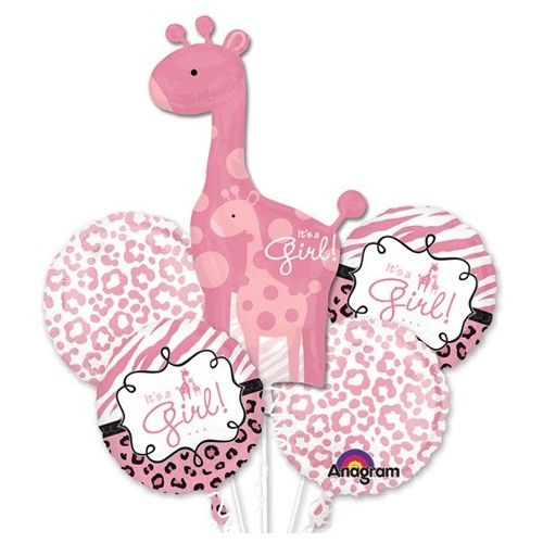 Safari Baby Girl Balloon Bouquet