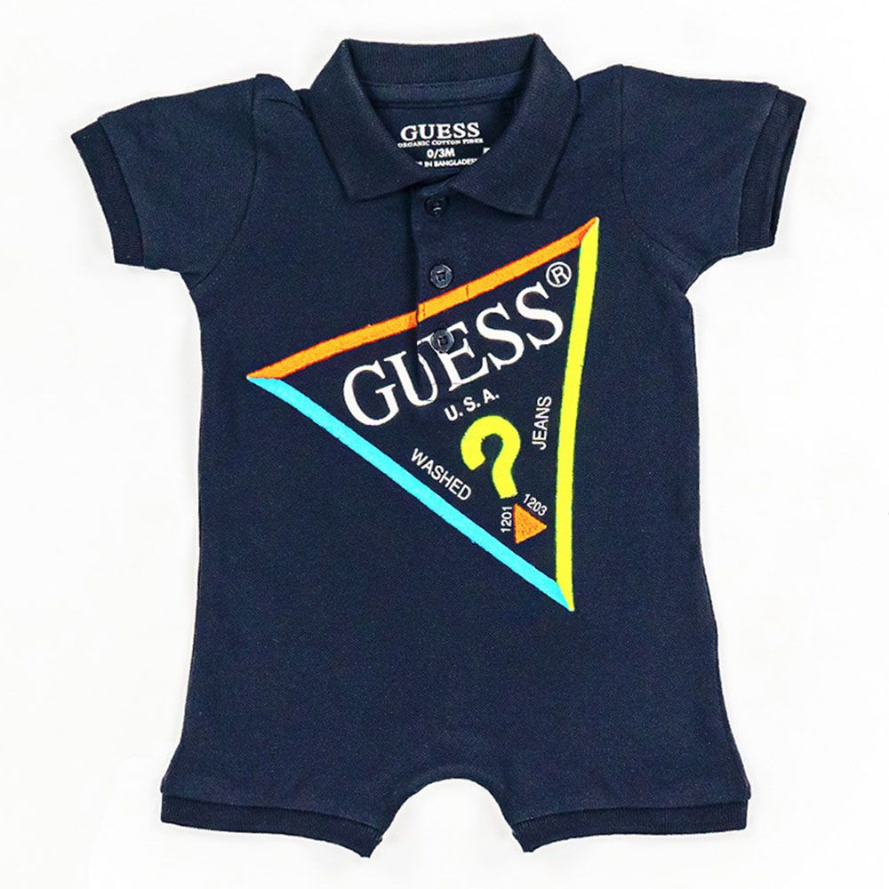 Guess - Baby Stretch Piquet Romper - Navy Blue