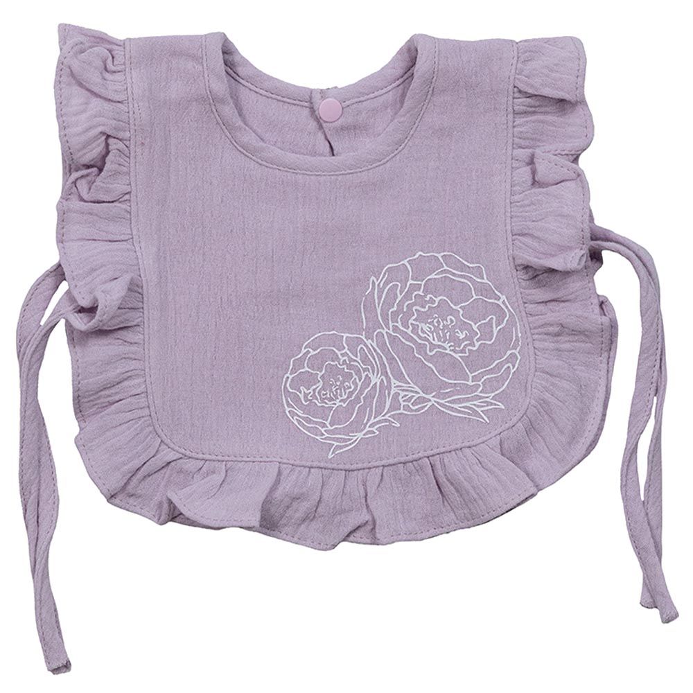 Pioen Baby - Bloom Ruffle Baby Bib - Purple