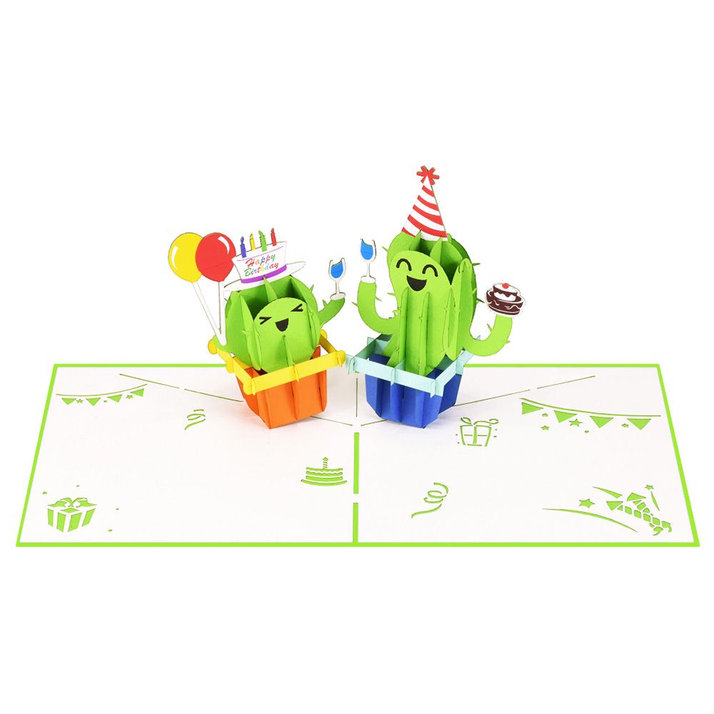 Paper Color - Cactus Birthday Pop Up Birthday Greeting Card